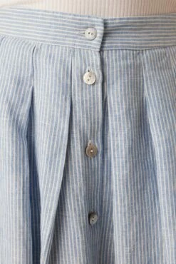 Mariah Linen Skirt - Blue Natural Stripe -AMOUR VERT Sales 10205 Mariah Linen Blue Natural Stripe 5