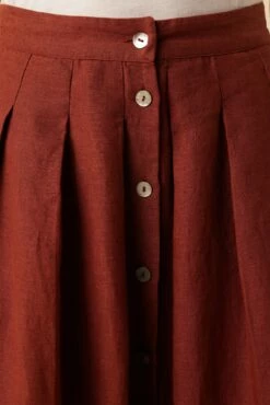 Mariah Linen Skirt - Rust -AMOUR VERT Sales 10205 Mariah Linen Rust 5