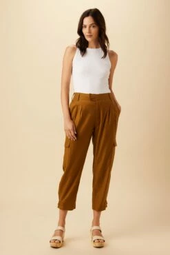 Lyle Femme Fete Stretch Cargo Pant - Spice 8 Lyle Femme Fete Stretch Cargo Pant - Spice -AMOUR VERT Sales 10212 Lyle Spice 4