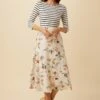 Blaze Washable Silk Skirt - Botanic Floral Ivory 1 Blaze Washable Silk Skirt - Botanic Floral Ivory -AMOUR VERT Sales 10227 Blaze Silk Lined Botanic Floral Ivory 4