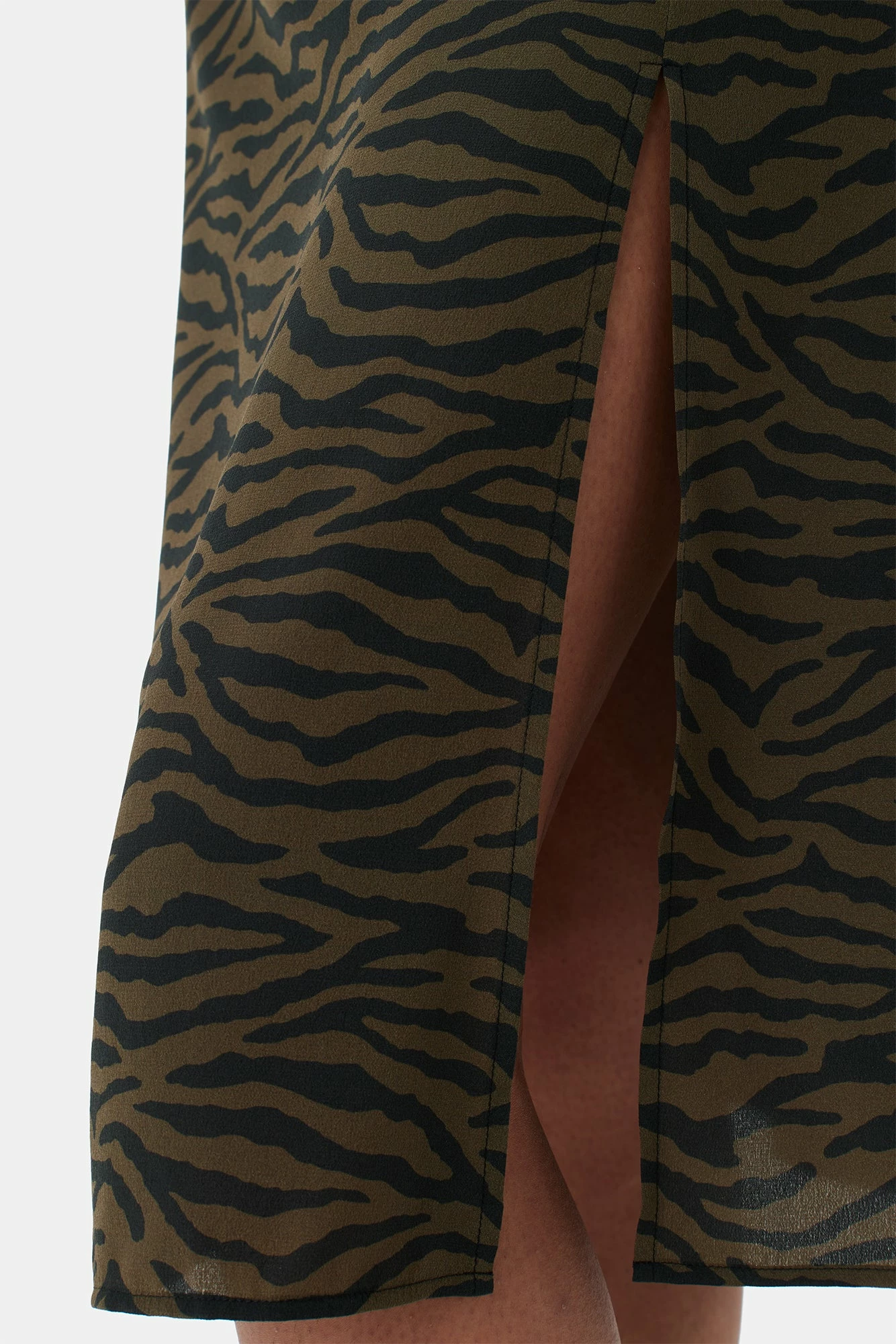 Ollie Washable Silk Skirt - Zebra Green Black 8 Ollie Washable Silk Skirt - Zebra Green Black - Image 6