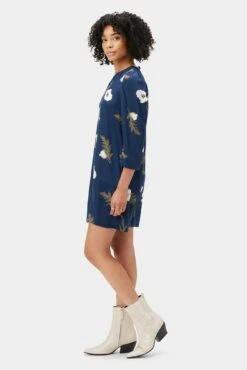 Darla 3/4 Sleeve Washable Silk Dress - Luna -AMOUR VERT Sales 10237 Darla LS Luna 2