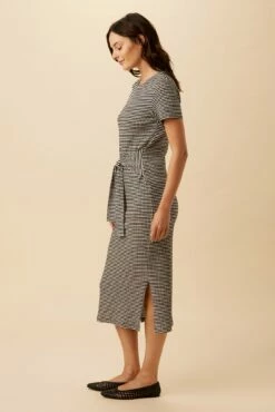 Colombe Scallop Knit Dress - Natural Black -AMOUR VERT Sales 10266 SS Colombe Scallop Natural Black 2