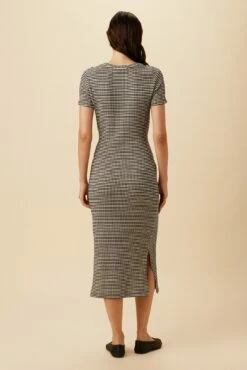 Colombe Scallop Knit Dress - Natural Black -AMOUR VERT Sales 10266 SS Colombe Scallop Natural Black 3