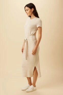 Colombe Scallop Knit Dress - Natural Oatmeal -AMOUR VERT Sales 10266 SS Colombe Scallop Natural Oatmeal 2