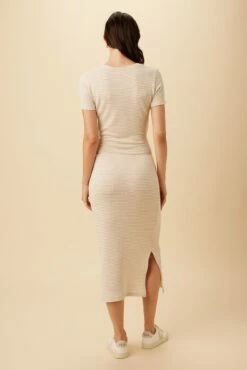 Colombe Scallop Knit Dress - Natural Oatmeal -AMOUR VERT Sales 10266 SS Colombe Scallop Natural Oatmeal 3