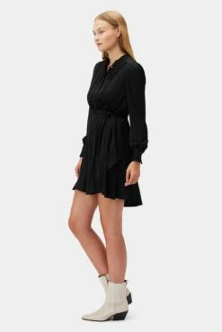 Malta Dress - Black -AMOUR VERT Sales 10269 Malta Pin Tuck Black 2