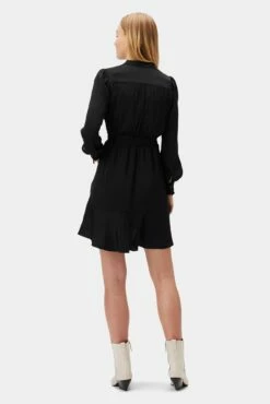 Malta Dress - Black -AMOUR VERT Sales 10269 Malta Pin Tuck Black 3