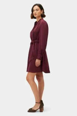 Malta Dress - Plum -AMOUR VERT Sales 10269 Malta Pin Tuck Plum 2