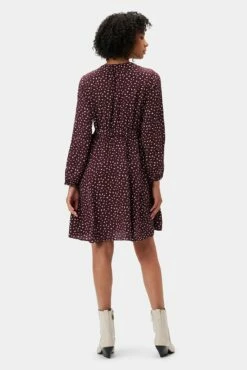 Ivy Long Sleeve Washable Silk Dress - Doucet Dot Vineyard 9 Ivy Long Sleeve Washable Silk Dress - Doucet Dot Vineyard -AMOUR VERT Sales 10289 LS Ivy Doucet Dot Vineyard 3