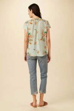 Renata Washable Silk Blouse - Cannes Floral -AMOUR VERT Sales 1068 Renata Cannes Floral 3