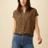 Renata Washable Silk Blouse - Caramel Sauvage -AMOUR VERT Sales 1068 Renata Caramel Savauge 1