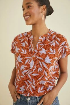 Renata Washable Silk Blouse - Escape Floral