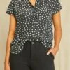 Renata Washable Silk Blouse 2 Renata Washable Silk Blouse -AMOUR VERT Sales 1068 Renata Heart Black Ivory 3465 web