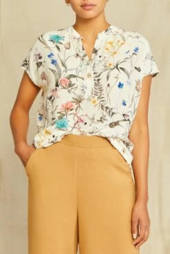 Renata Washable Silk Blouse - Luca Print