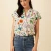 Renata Washable Silk Blouse - Stella Floral White -AMOUR VERT Sales 1068 Renata Stella White 1