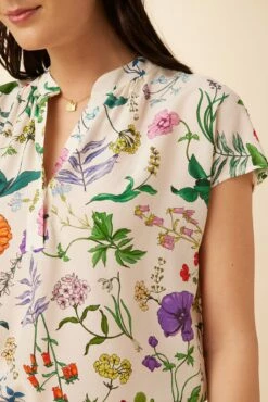 Renata Washable Silk Blouse - Stella Floral White -AMOUR VERT Sales 1068 Renata Stella White 4
