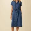 Hillary Eco Chambray Dress - Indigo -AMOUR VERT Sales 1244 Hillary Indigo 1