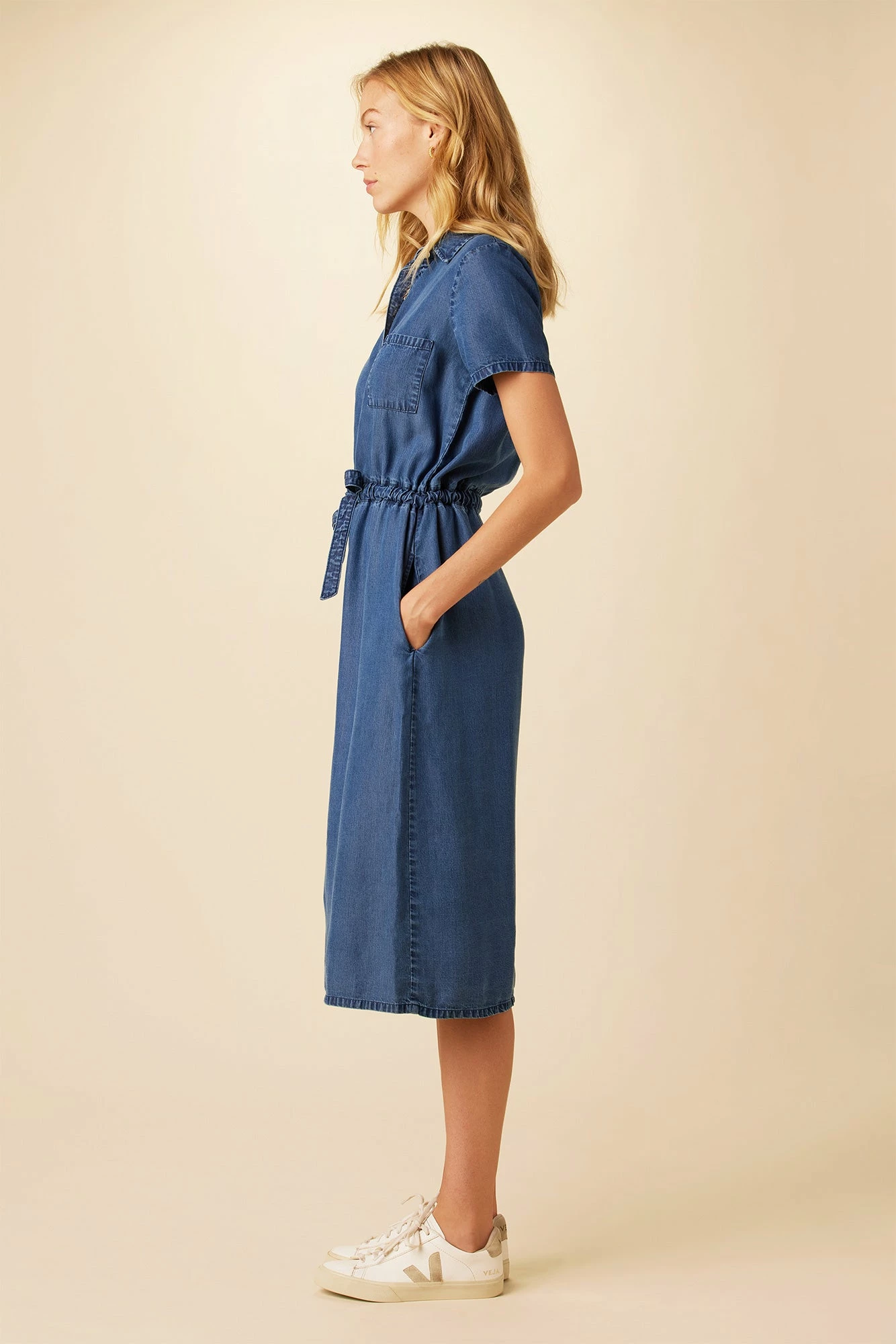 Hillary Eco Chambray Dress - Indigo 4 Hillary Eco Chambray Dress - Indigo - Image 2
