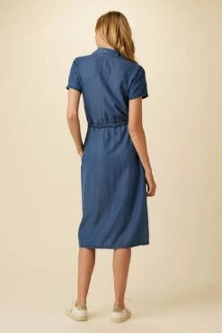 Hillary Eco Chambray Dress - Indigo 8 Hillary Eco Chambray Dress - Indigo -AMOUR VERT Sales 1244 Hillary Indigo 3