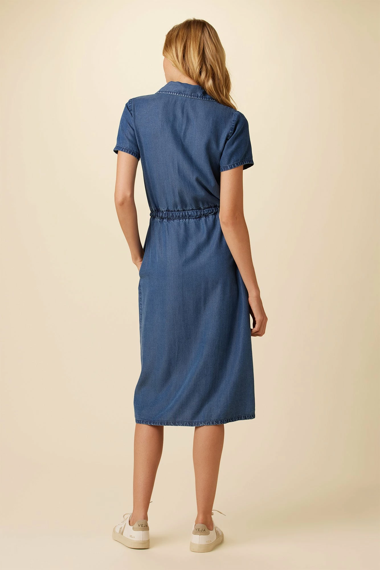 Hillary Eco Chambray Dress - Indigo 5 Hillary Eco Chambray Dress - Indigo - Image 3