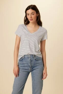 Joline Tee - Gigi White Stripe