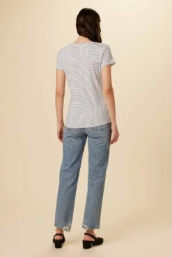 Joline Tee - Gigi White Stripe -AMOUR VERT Sales 1334 Joline Gigi Stripe White 3