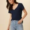 Joline Reverie Slub Tee - Navy Slub -AMOUR VERT Sales 1334 Joline Navy 1