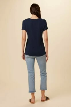 Joline Reverie Slub Tee - Navy Slub -AMOUR VERT Sales 1334 Joline Navy 3
