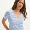 Joline Reverie Slub Tee - Soleil Stripe Sky -AMOUR VERT Sales 1334 Joline Soliel Stripe Sky Ivory 2078 web 15c99b97 0614 459f a0eb f399343f54e6