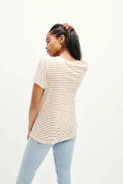 Joline Reverie Slub Tee - Soleil Stripe Tan -AMOUR VERT Sales 1334 Joline Soliel Stripe Tan Ivory 1023 web 22480eb1 3662 46d5 9a5f c2efd2fc1449
