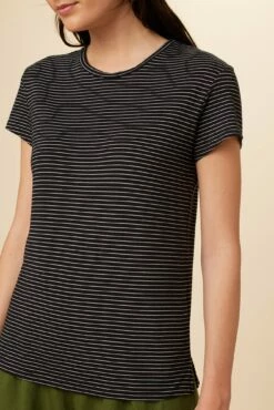 Leif Tencel Slub Tee - Gigi Black Stripe -AMOUR VERT Sales 1335 Leif Gigi Stripe Black 4