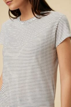 Leif Tencel Slub Tee - Gigi White Stripe -AMOUR VERT Sales 1335 Leif Gigi Stripe White 4