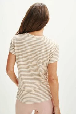 Leif Reverie Slub Tee - Soleil Stripe Tan -AMOUR VERT Sales 1335 Leif Soliel Stripe Tan Ivory 1214 web 04514b9c 50f8 4681 a45a c5e2b723bd78