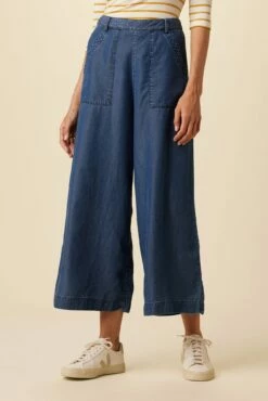 Gracie Eco Chambray Pant - Indigo -AMOUR VERT Sales 1398R1 Gracie Indigo 1