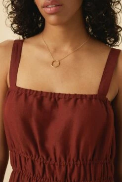 Elio Ramie Viscose Midi Dress - Rust 9 Elio Ramie Viscose Midi Dress - Rust -AMOUR VERT Sales 13 10201 Elio Ramie Rust 4