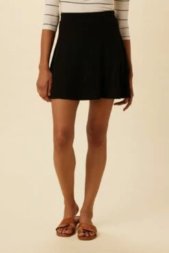 Evelyn Provence Rib Skirt - Black