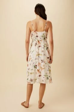 Varden Washable Silk Dress - Botanic Floral Ivory -AMOUR VERT Sales 1593 Varden Botanic Floral Ivory 3