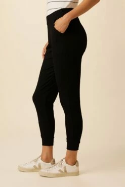 Skylar Paris Rib Joggers - Black -AMOUR VERT Sales 2050 Skylar Black 2