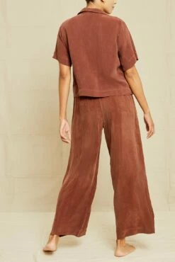 Mabel Cottonseed Cupro Pajama Pants - Earth -AMOUR VERT Sales 211013 AV October ECOMM 0222MabelPJBottomEarthCupro 6170 web 2d47b942 6605 4841 bccd 594e3d90065a