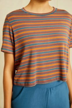 Tara Dream Knit Cropped Tee 9 Tara Dream Knit Cropped Tee -AMOUR VERT Sales 211013 AV October ECOMM 0231TaraModalRivoliStripe 5641 web