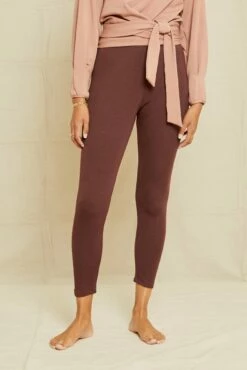 Magda Cropped Dream Rib Leggings - Mocha