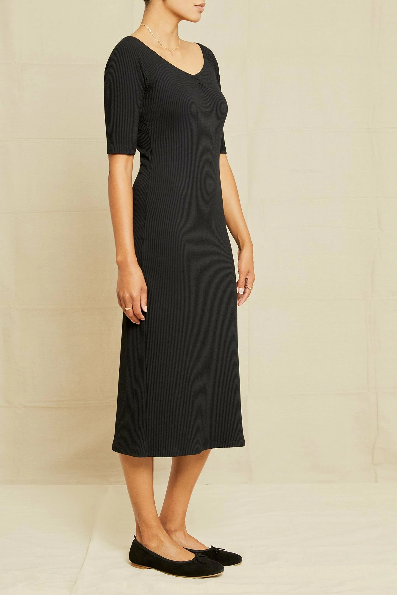 Amara Paris Rib Dress - Black 4 Amara Paris Rib Dress - Black - Image 2