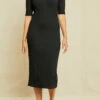 Amara Paris Rib Dress - Black -AMOUR VERT Sales 211013 AV October ECOMM 0738AmaraBlack60ParisRib 6422 web e4c563a3 51db 41b9 9655 4f3860750e6c