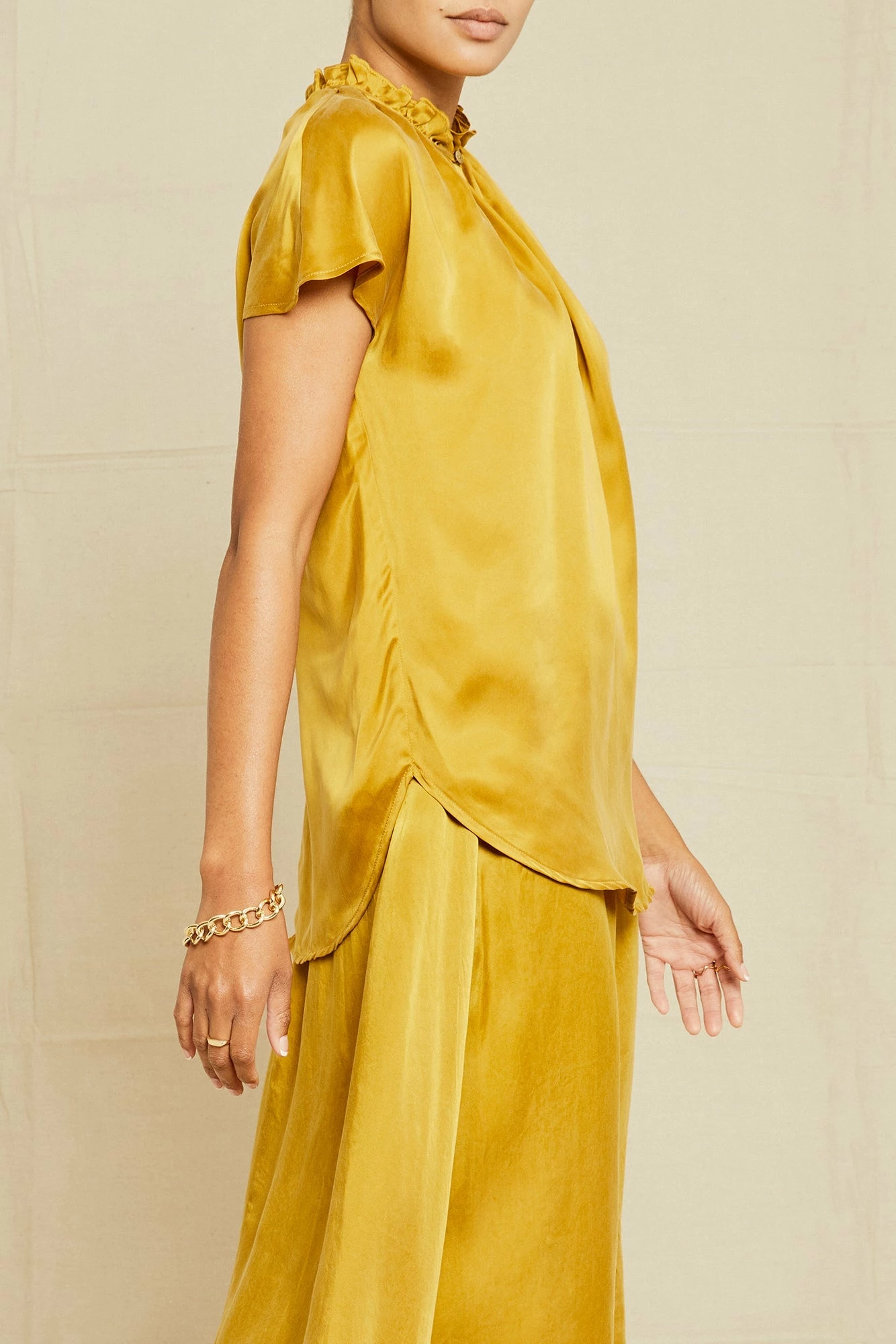 Ruby Cottonseed Cupro Blouse - Gold 4 Ruby Cottonseed Cupro Blouse - Gold - Image 2