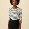 Berkeley Long Sleeve Dream Knit Tee - Marine Stripe -AMOUR VERT Sales 21 0108 Long Sleeve Berkeley Marine Stripe 1