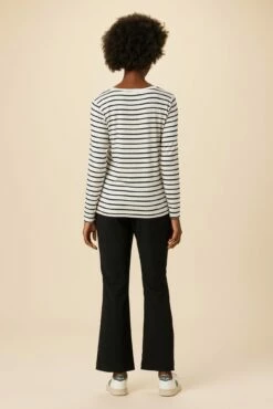Berkeley Long Sleeve Dream Knit Tee - Marine Stripe -AMOUR VERT Sales 21 0108 Long Sleeve Berkeley Marine Stripe 3