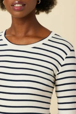 Berkeley Long Sleeve Dream Knit Tee - Marine Stripe -AMOUR VERT Sales 21 0108 Long Sleeve Berkeley Marine Stripe 4