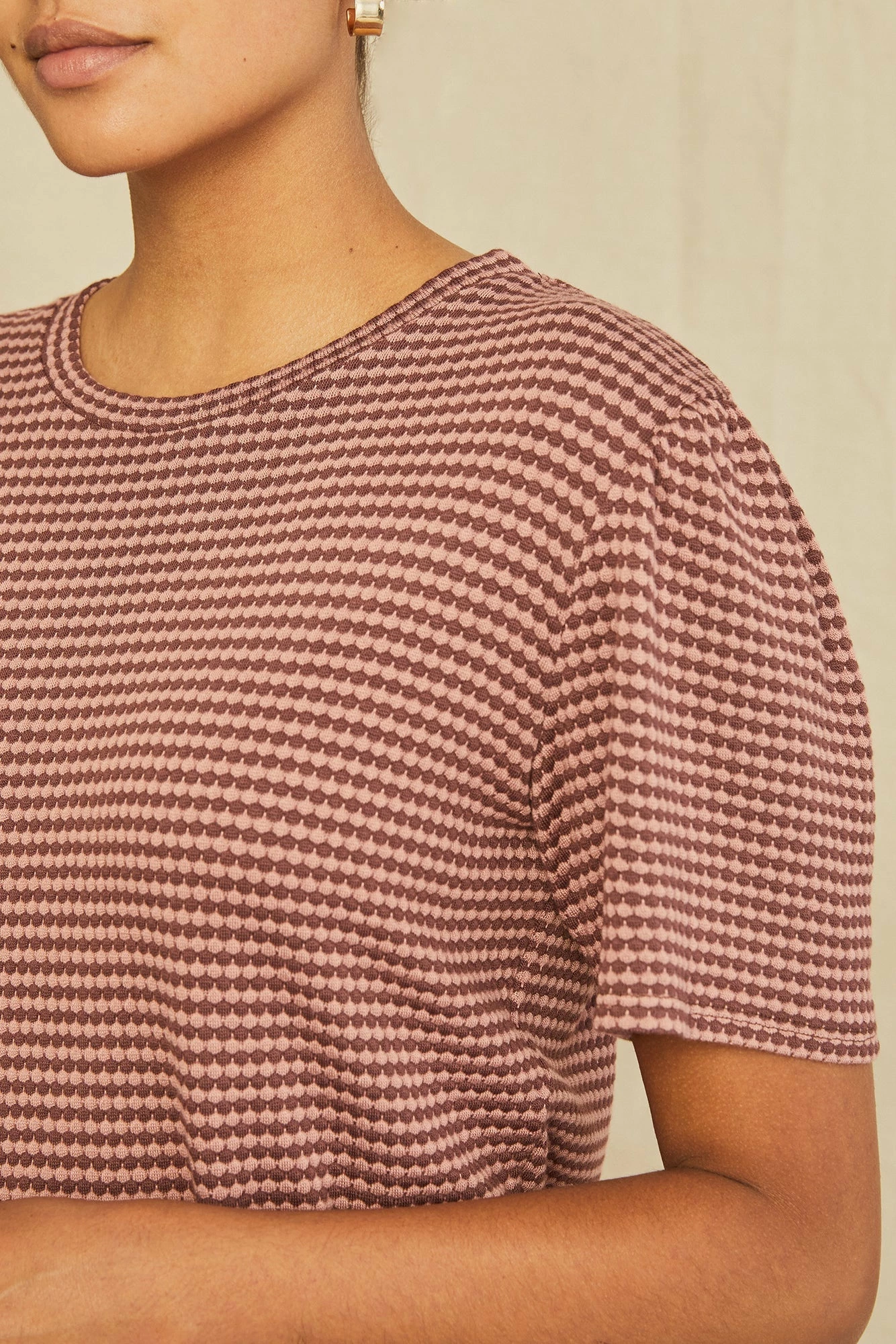Odilia Scallop Knit Tee - Maple Quartz Stripe 6 Odilia Scallop Knit Tee - Maple Quartz Stripe - Image 4