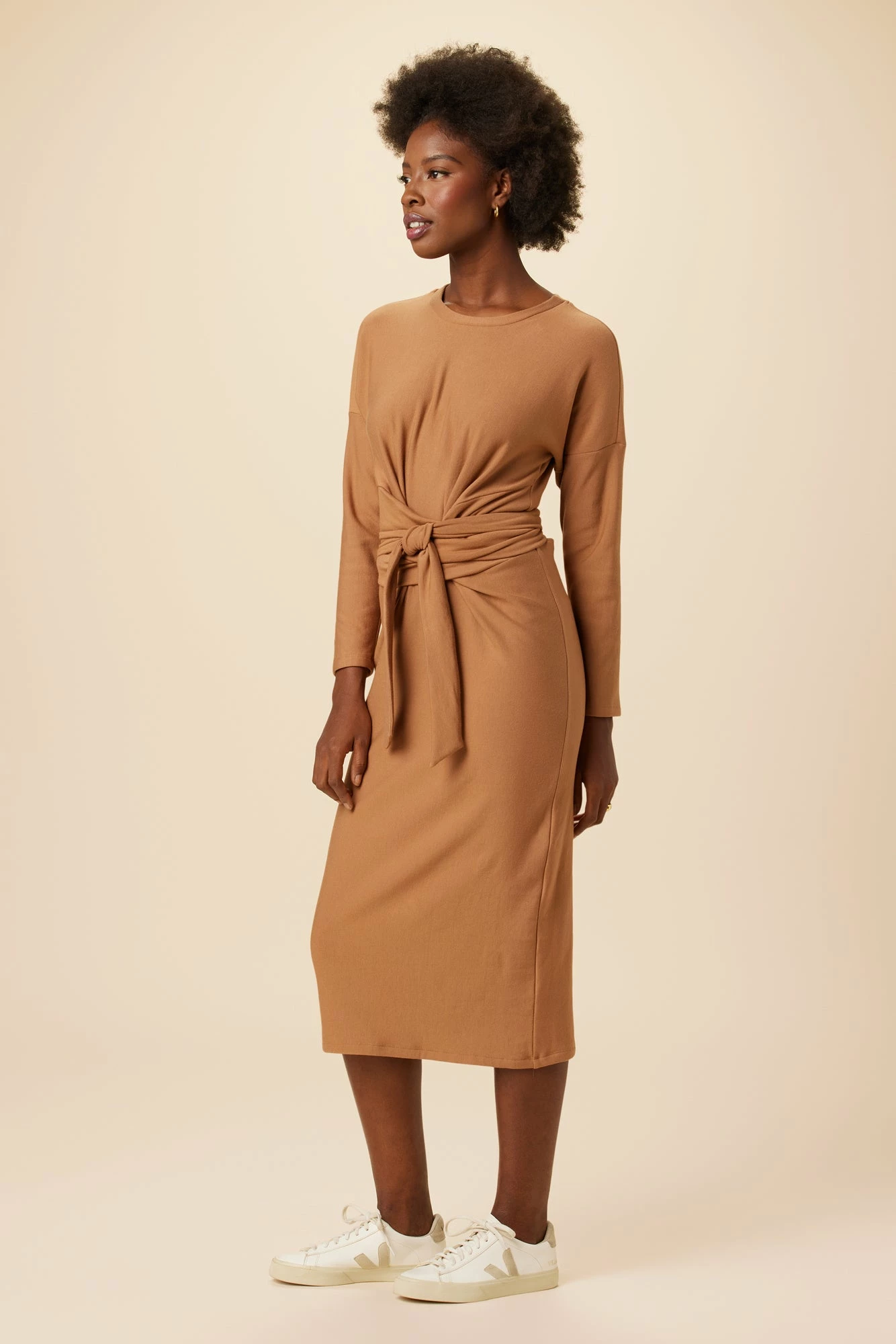 Russo Luxe Fleece Dress - Camel 4 Russo Luxe Fleece Dress - Camel - Image 2